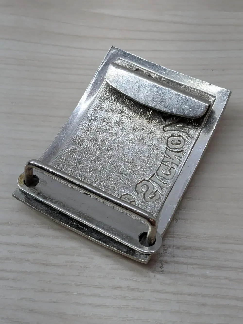 In Hoc Signo Vinces Belt Buckle Mens Silver Red Cross Enamel Masonic Templar
